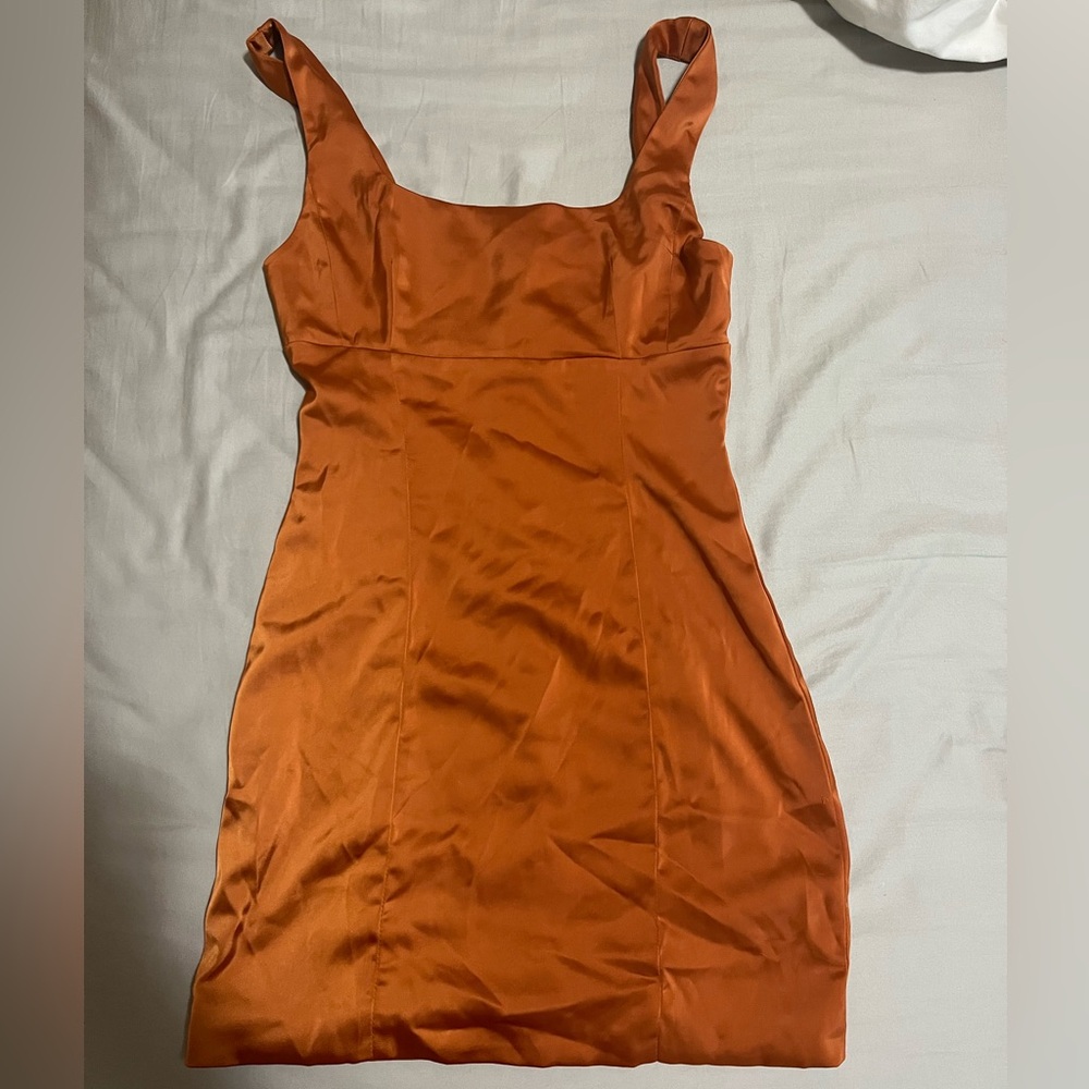 Orange mini dress